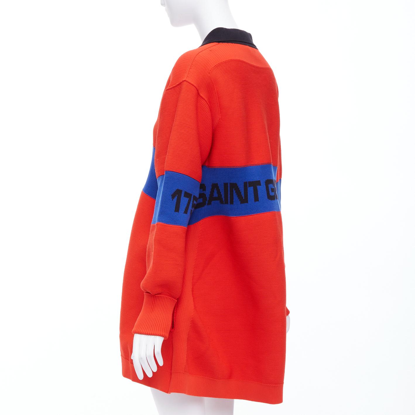 Women's SONIA RYKIEL Forever Saint Germain red blue knitted sweater dress  M