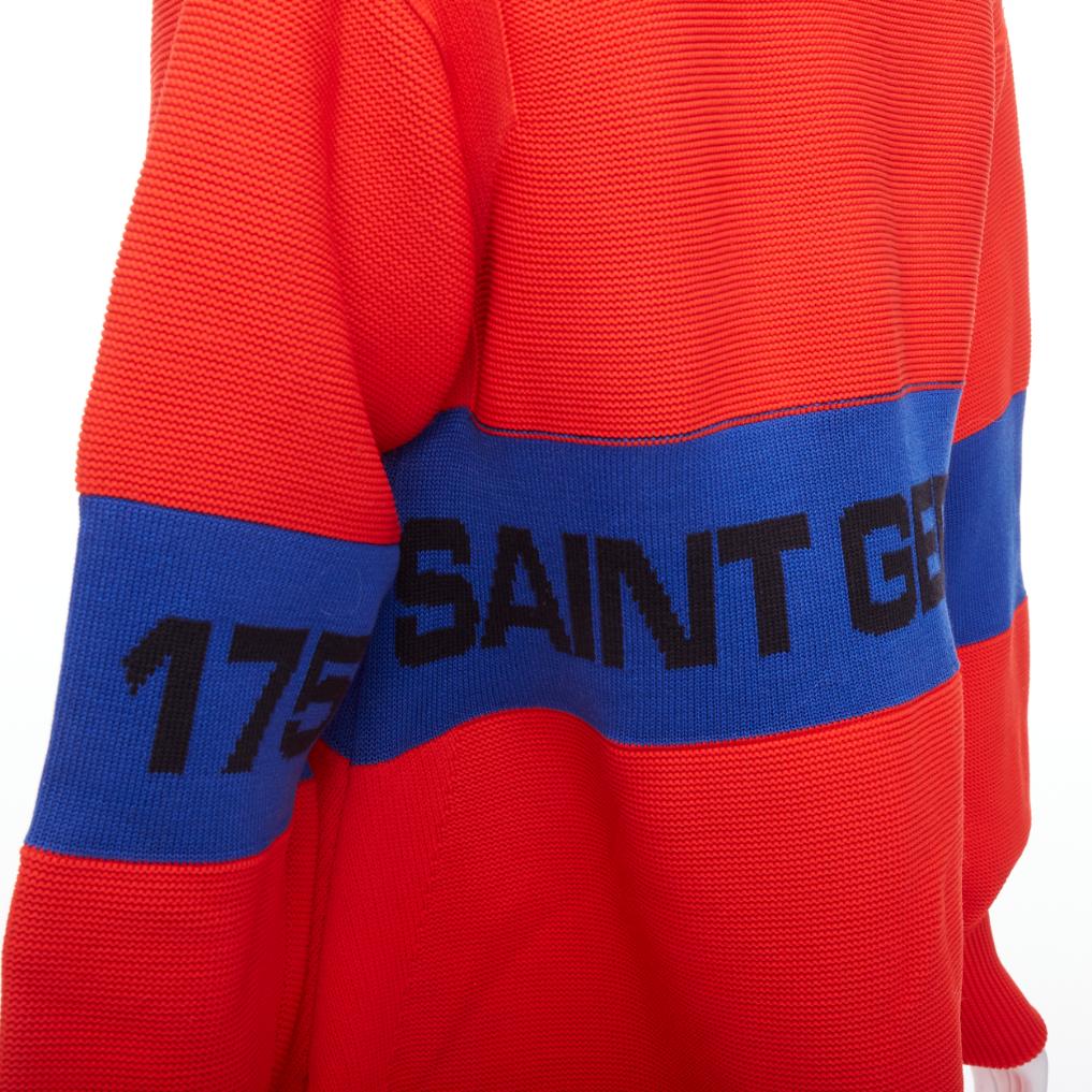 SONIA RYKIEL Forever Saint Germain red blue knitted sweater dress  M 1
