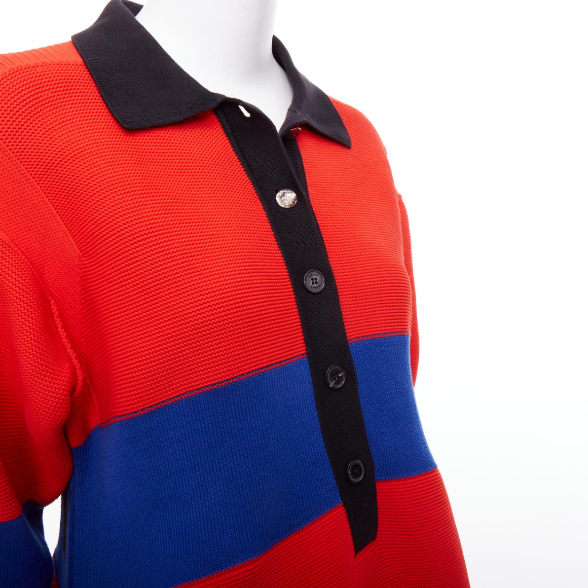 SONIA RYKIEL Forever Saint Germain red blue knitted sweater dress  M 2