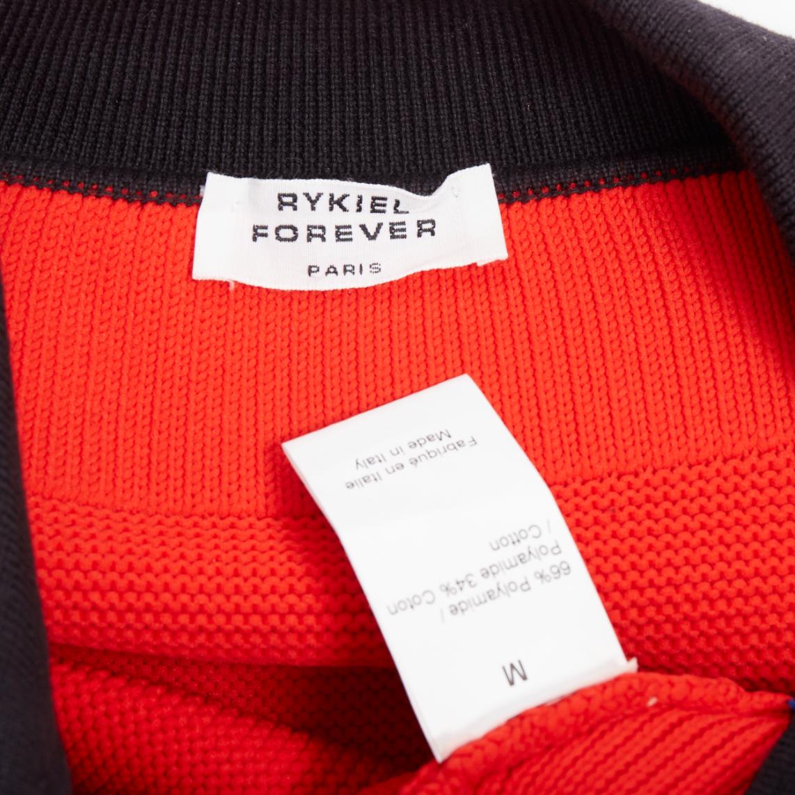 SONIA RYKIEL Forever Saint Germain red blue knitted sweater dress  M 3