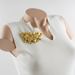 Sonia Rykiel Gilt Metal Leaves Pin Brooch