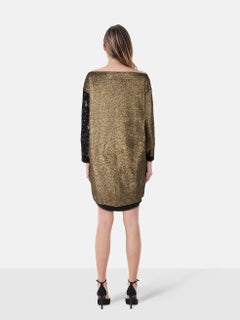 Sonia Rykiel Gold Metallic & Sequinned Dress Size M