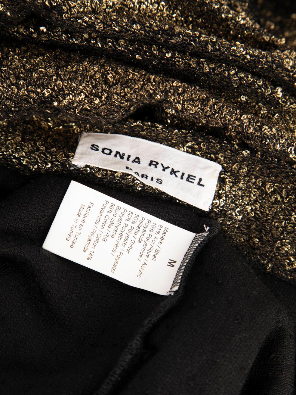 Sonia Rykiel Gold Metallic & Sequinned Dress Size M en vente 1
