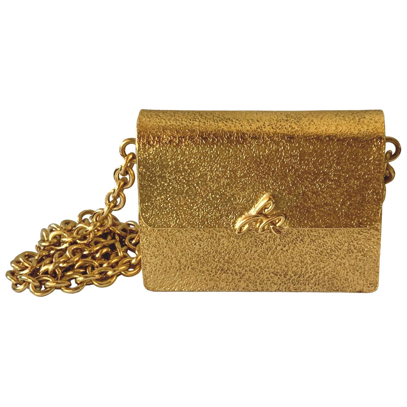 Sonia Rykiel Gold Tone Metal Mini Bag For Sale at 1stDibs