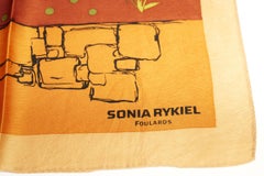 Sonia Rykiel Green Orange Silk Scarf