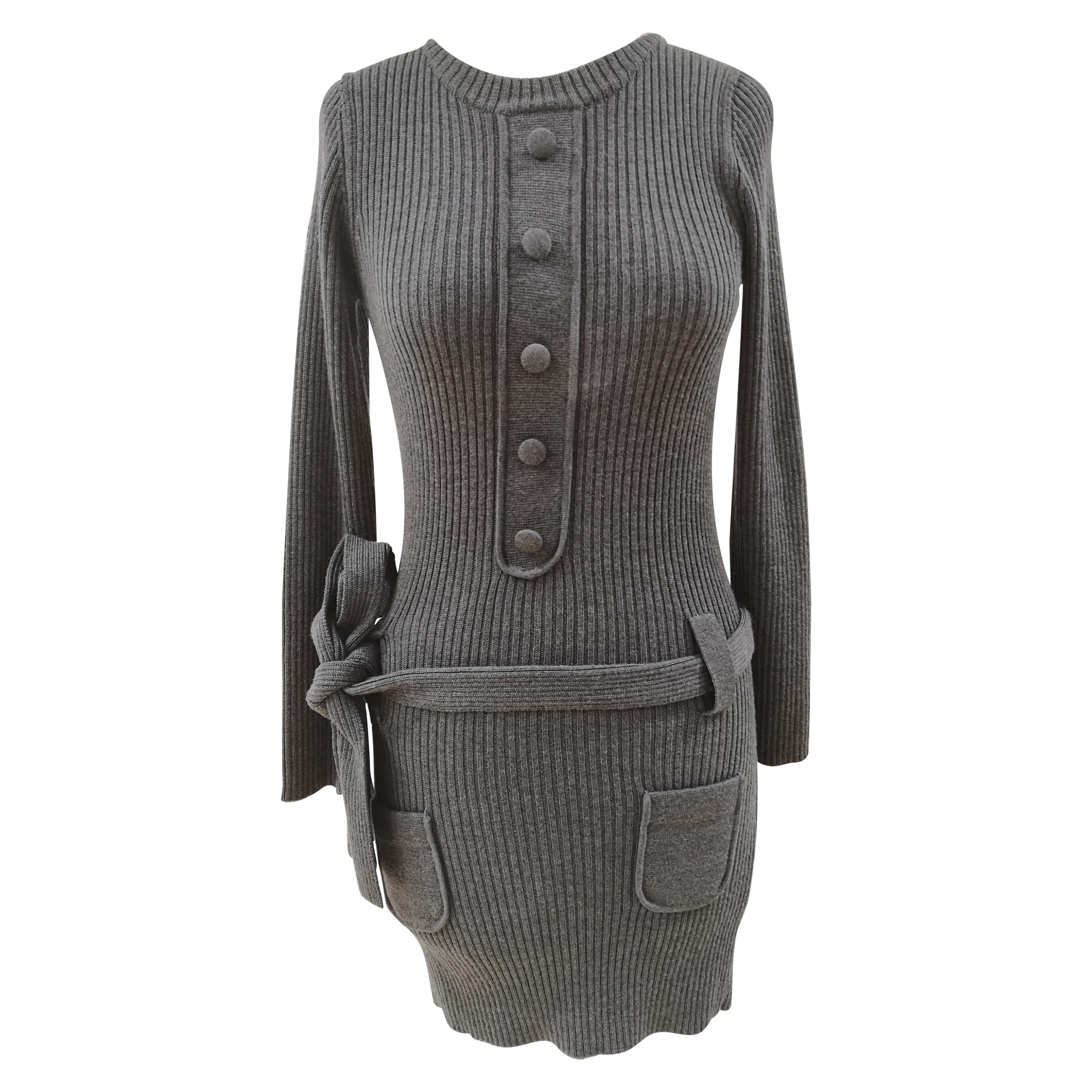Sonia Rykiel vestido de lana gris NWOT