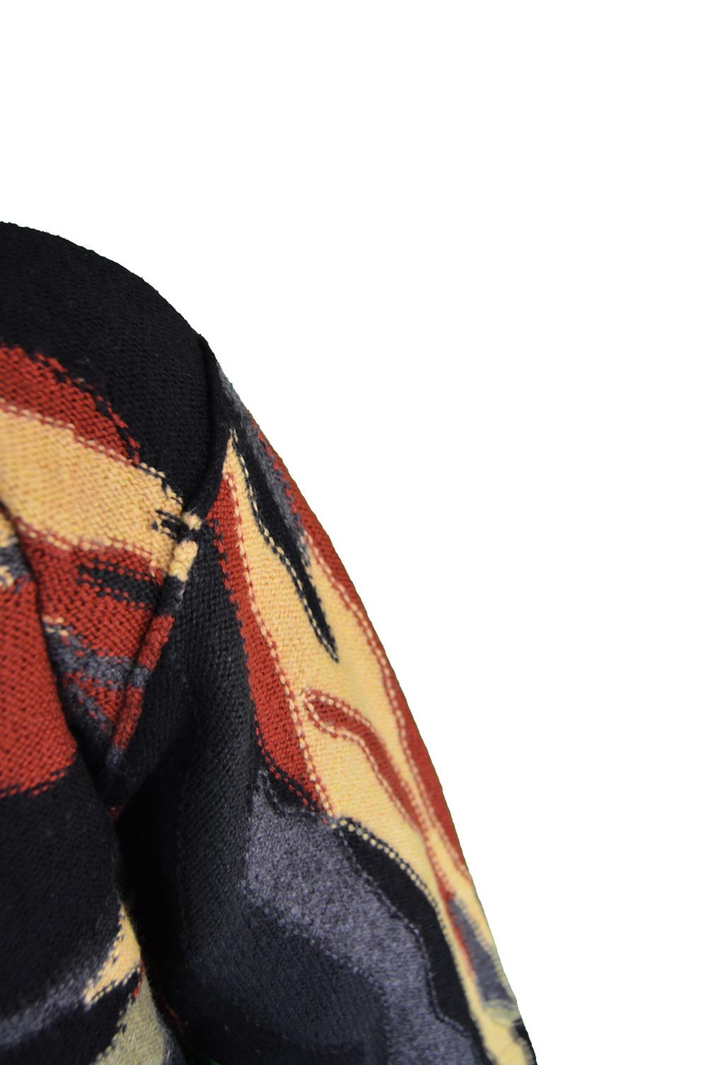 Sonia Rykiel Homme Vintage Mens Black Wool Multicoloured Camouflage Sweater For Sale 1