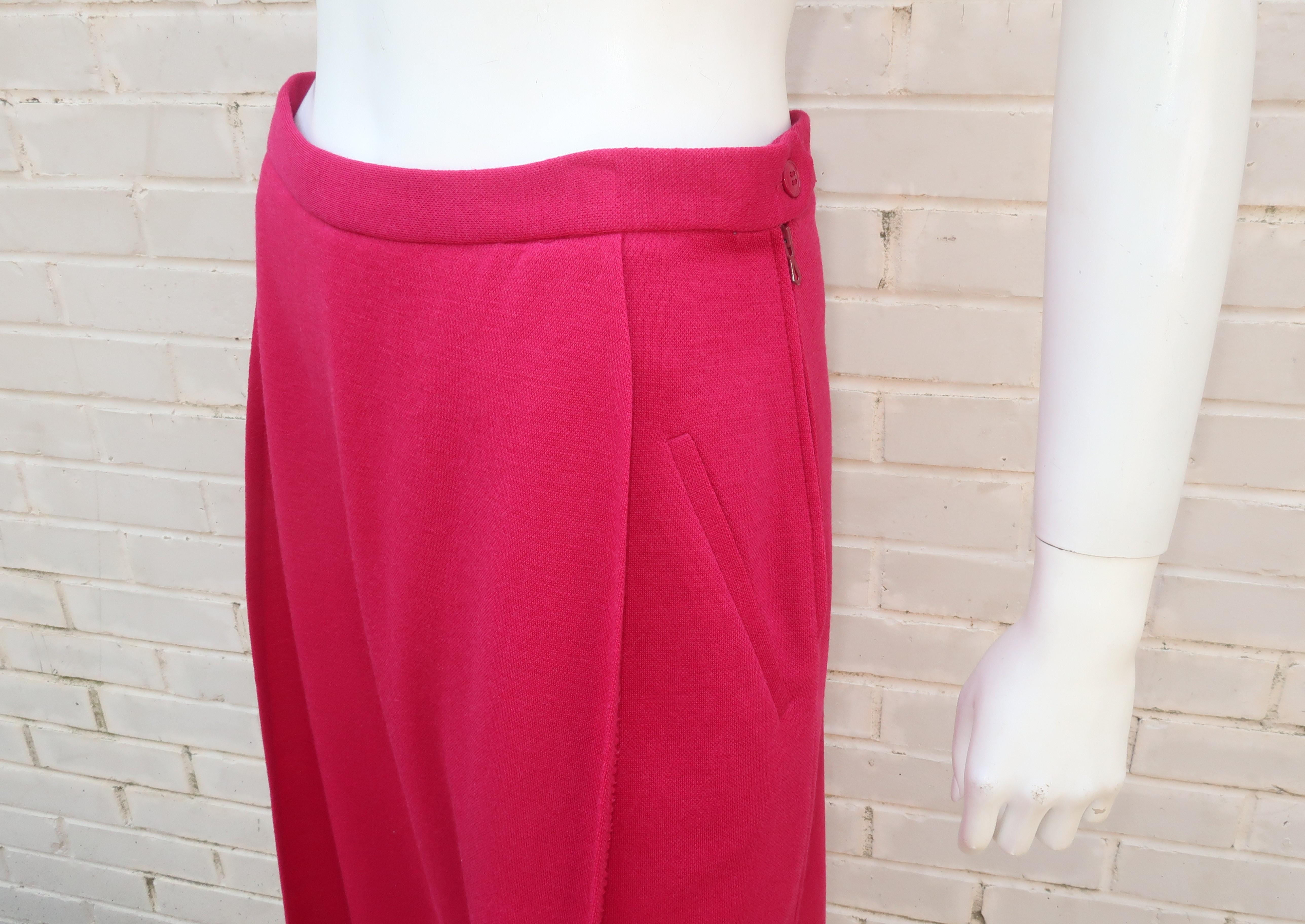 Women's Sonia Rykiel Hot Pink Culottes Skirt, 1980's