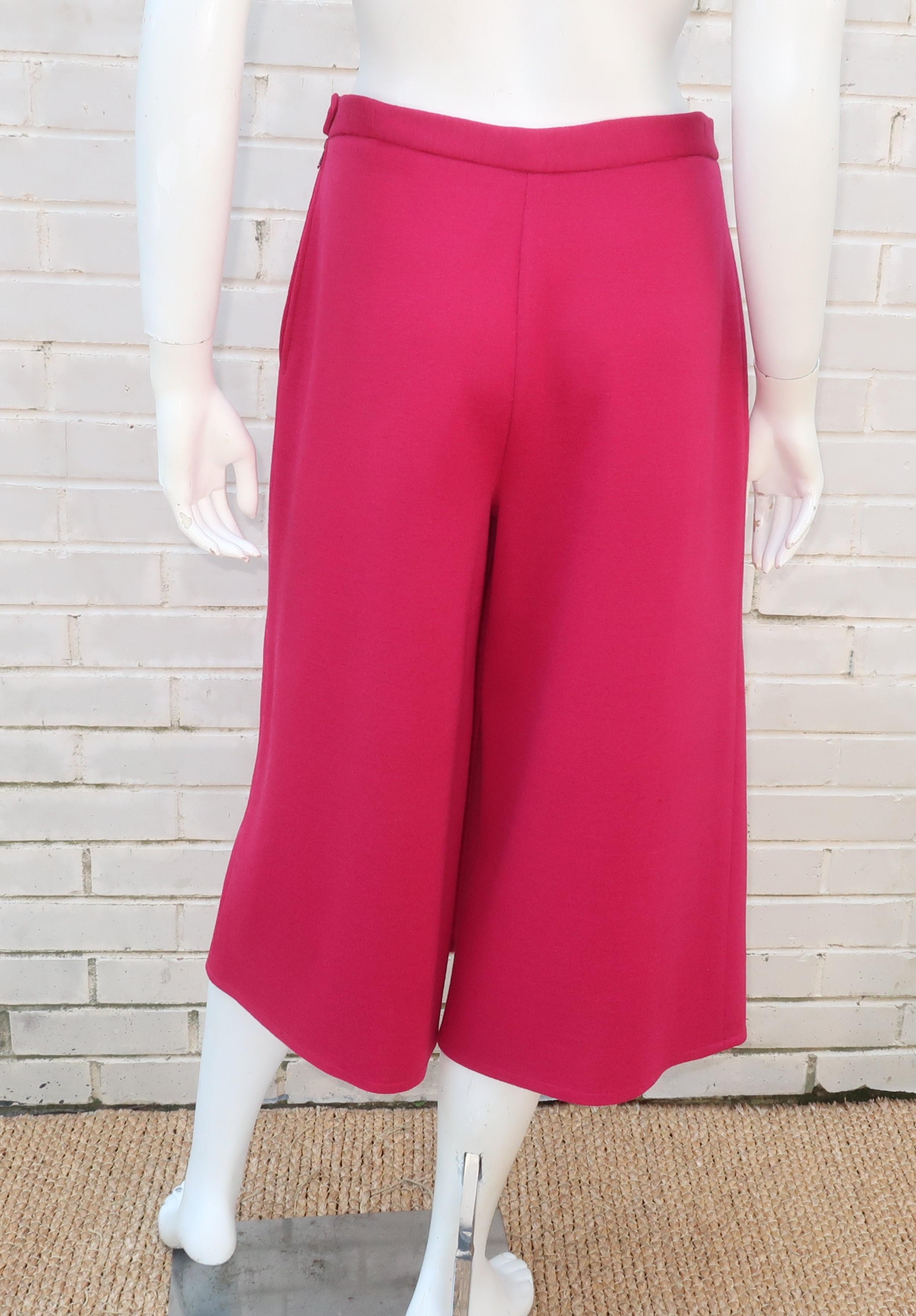 Sonia Rykiel Hot Pink Culottes Skirt, 1980's 1