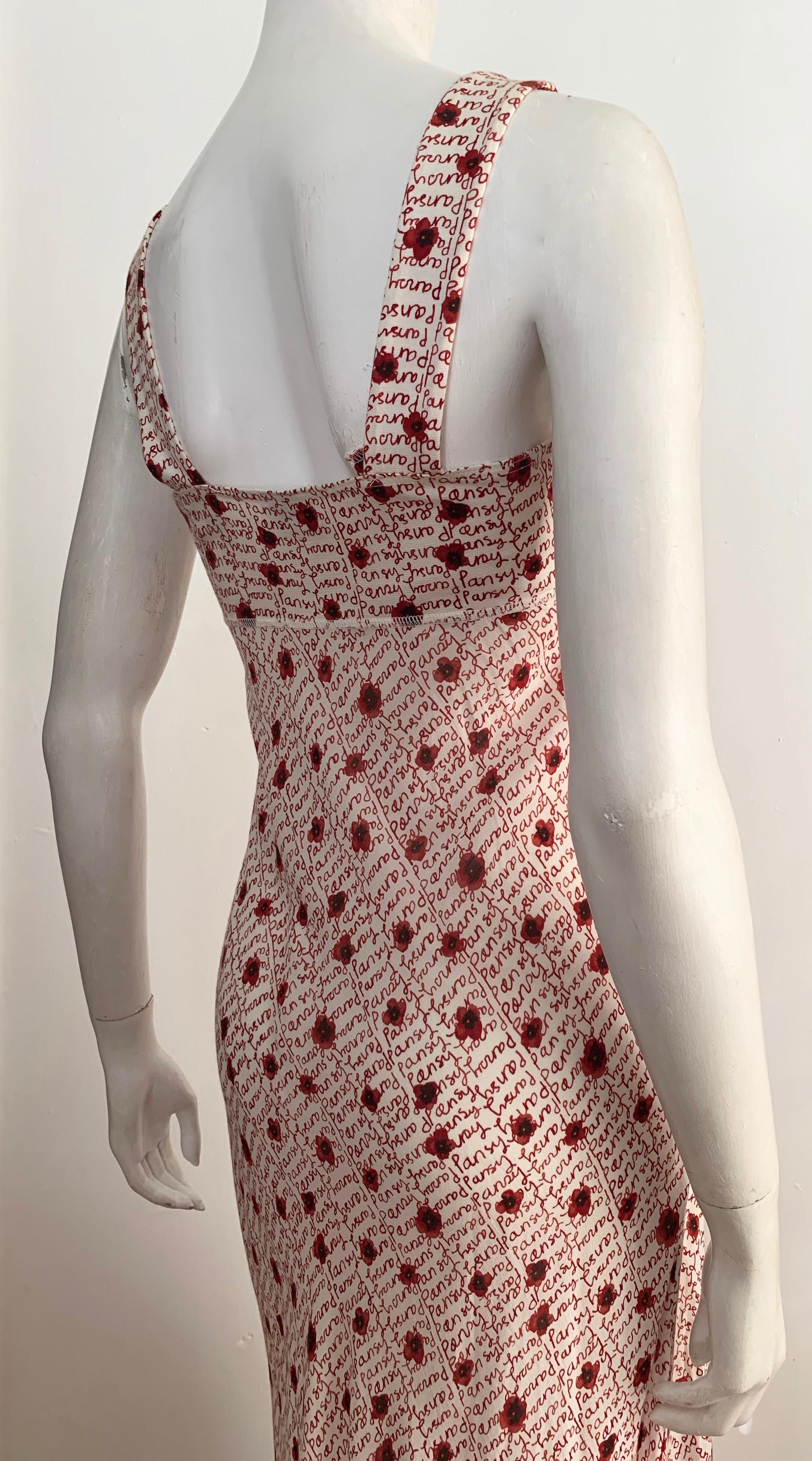 Sonia Rykiel Inscription 1989 Pansy Casual Day Dress Size 4. For Sale 3