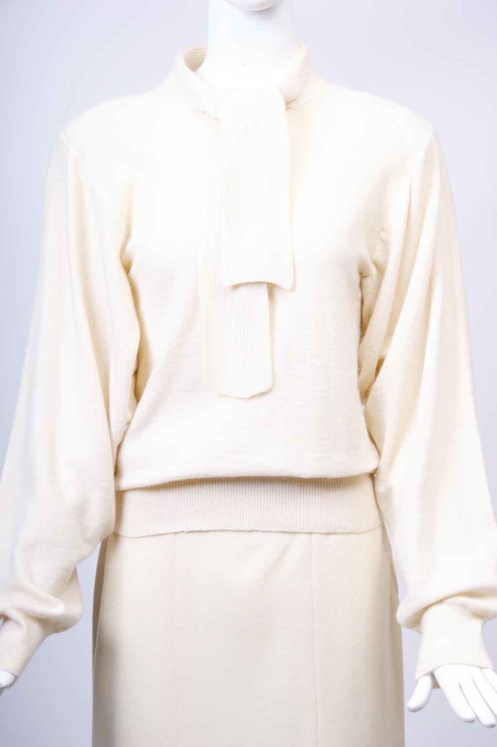 Gray Sonia Rykiel Ivory Sweater and Skirt Ensemble For Sale