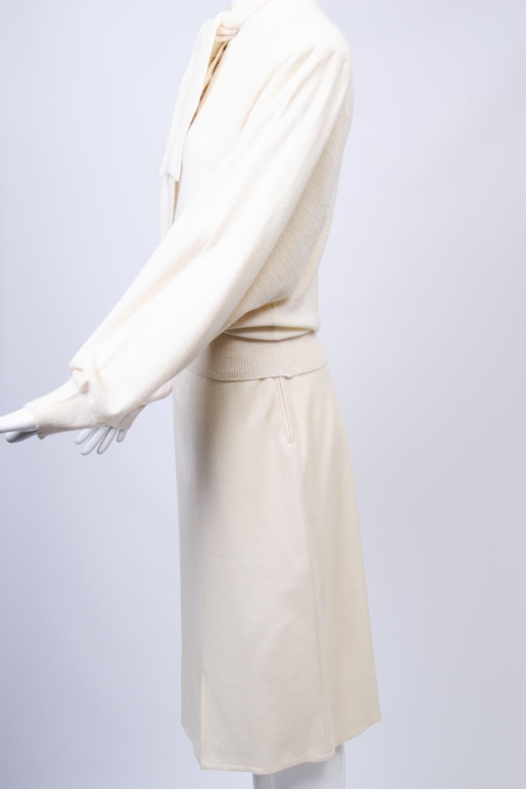 Sonia Rykiel Ivory Sweater and Skirt Ensemble For Sale 1
