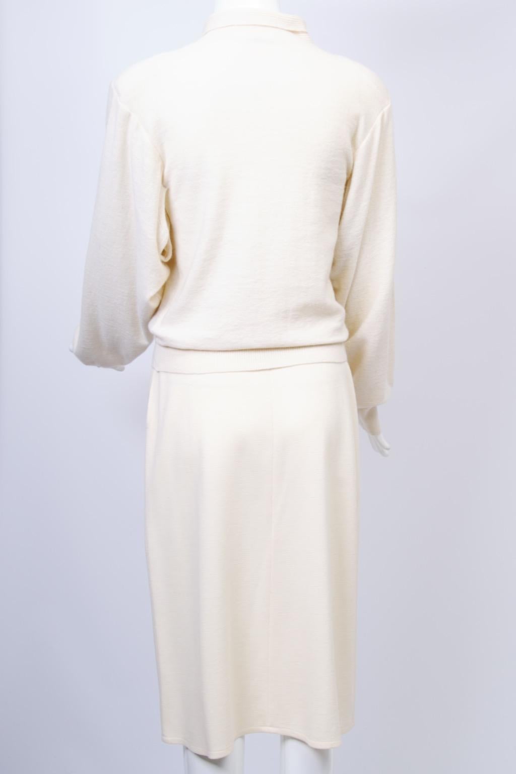 Sonia Rykiel Ivory Sweater and Skirt Ensemble For Sale 2