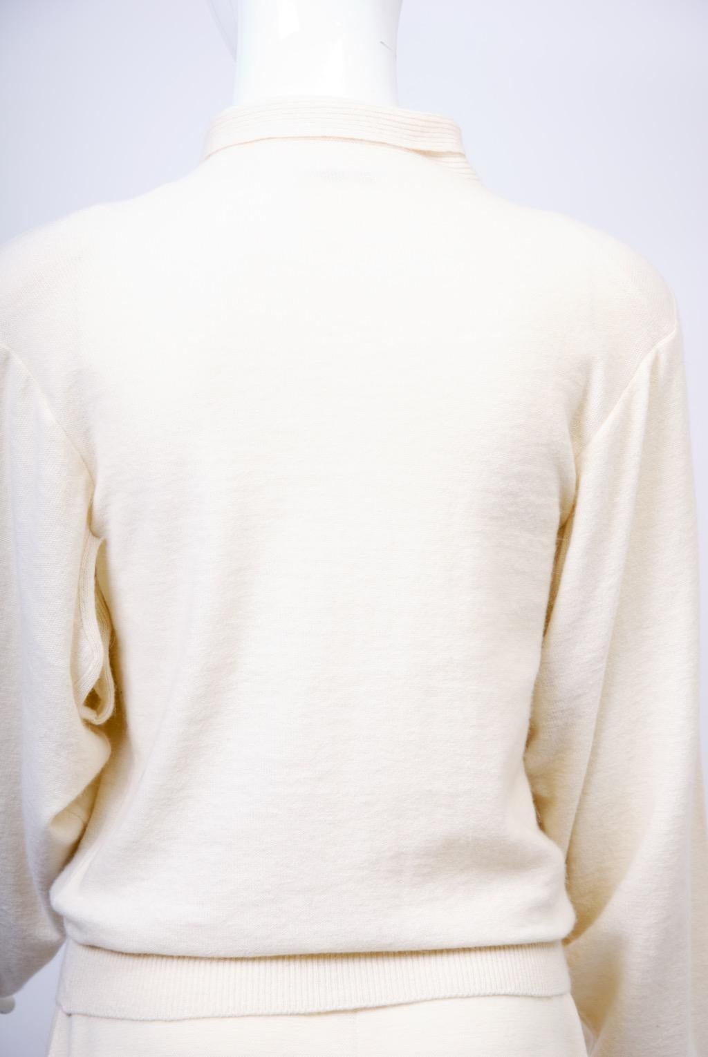 Sonia Rykiel Ivory Sweater and Skirt Ensemble For Sale 3