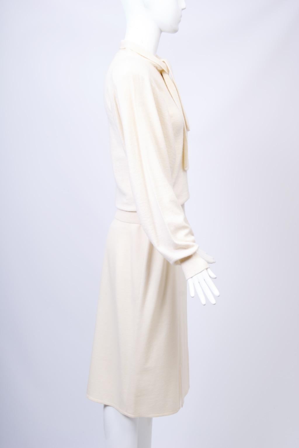 Sonia Rykiel Ivory Sweater and Skirt Ensemble For Sale 3