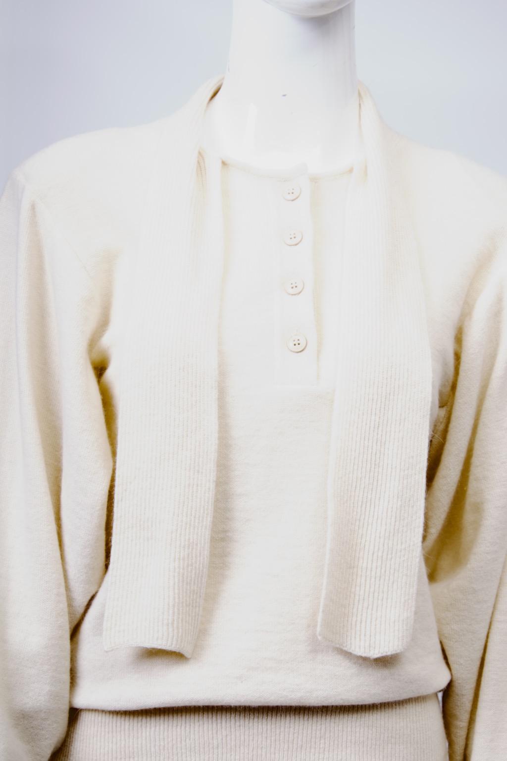 Sonia Rykiel Ivory Sweater and Skirt Ensemble For Sale 5