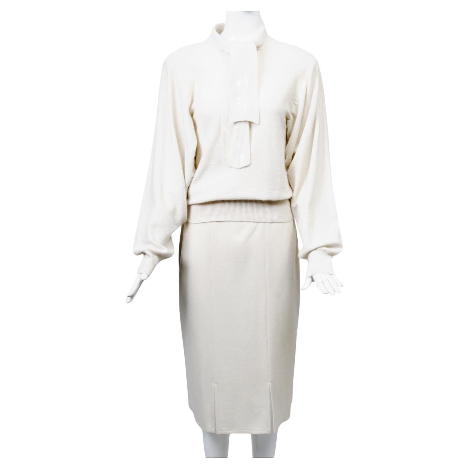 Sonia Rykiel Ivory Sweater and Skirt Ensemble For Sale