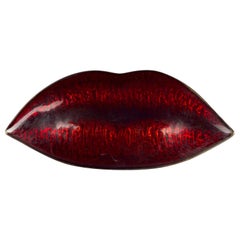 SONIA RYKIEL “Kiss Me” Sultry Red Lips Brooch