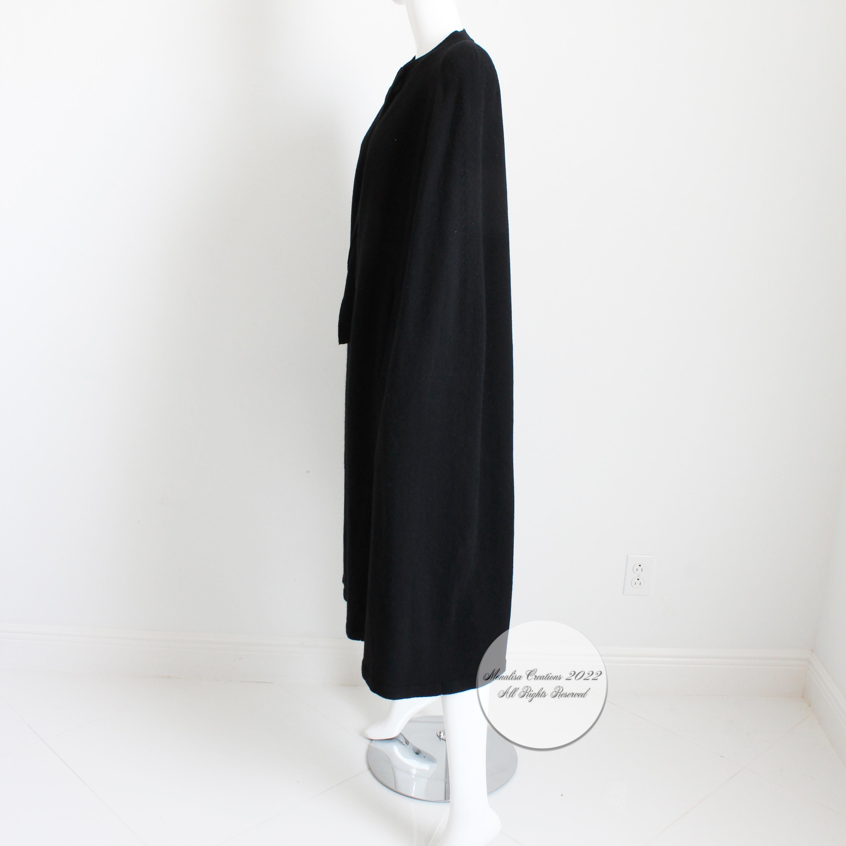 Sonia Rykiel Long Cape Black Lambswool Angora Knit Vintage 1990s 6