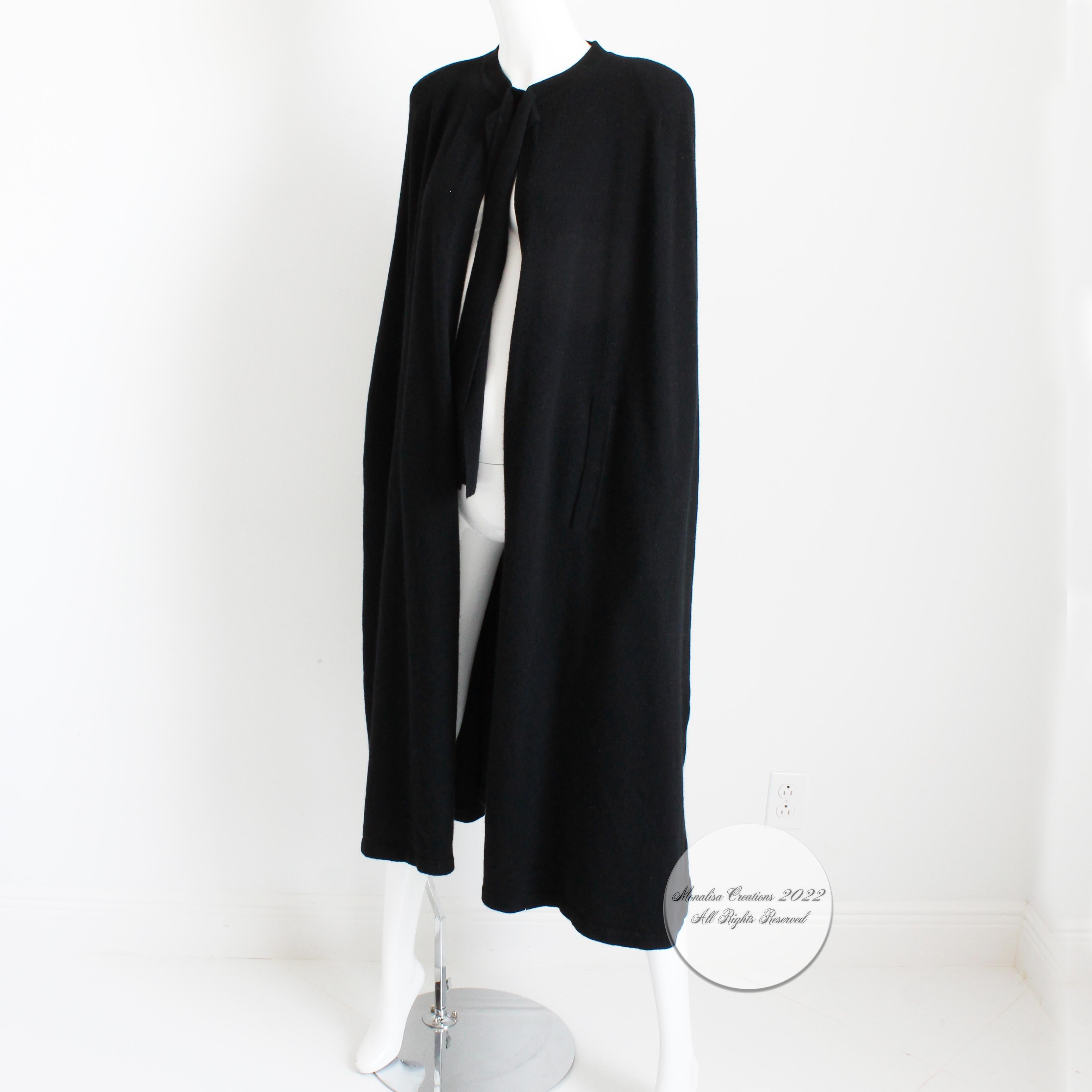 Sonia Rykiel Long Cape Black Lambswool Angora Knit Vintage 1990s  3