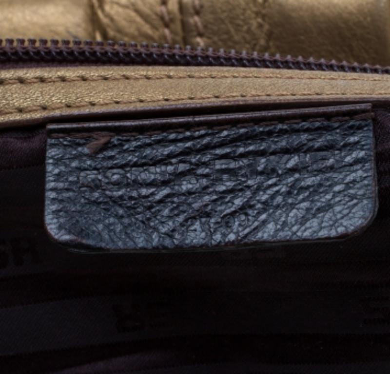 Marrone Sonia Rykiel - Borsa a tracolla in pelle con borchie in oro metallizzato in vendita