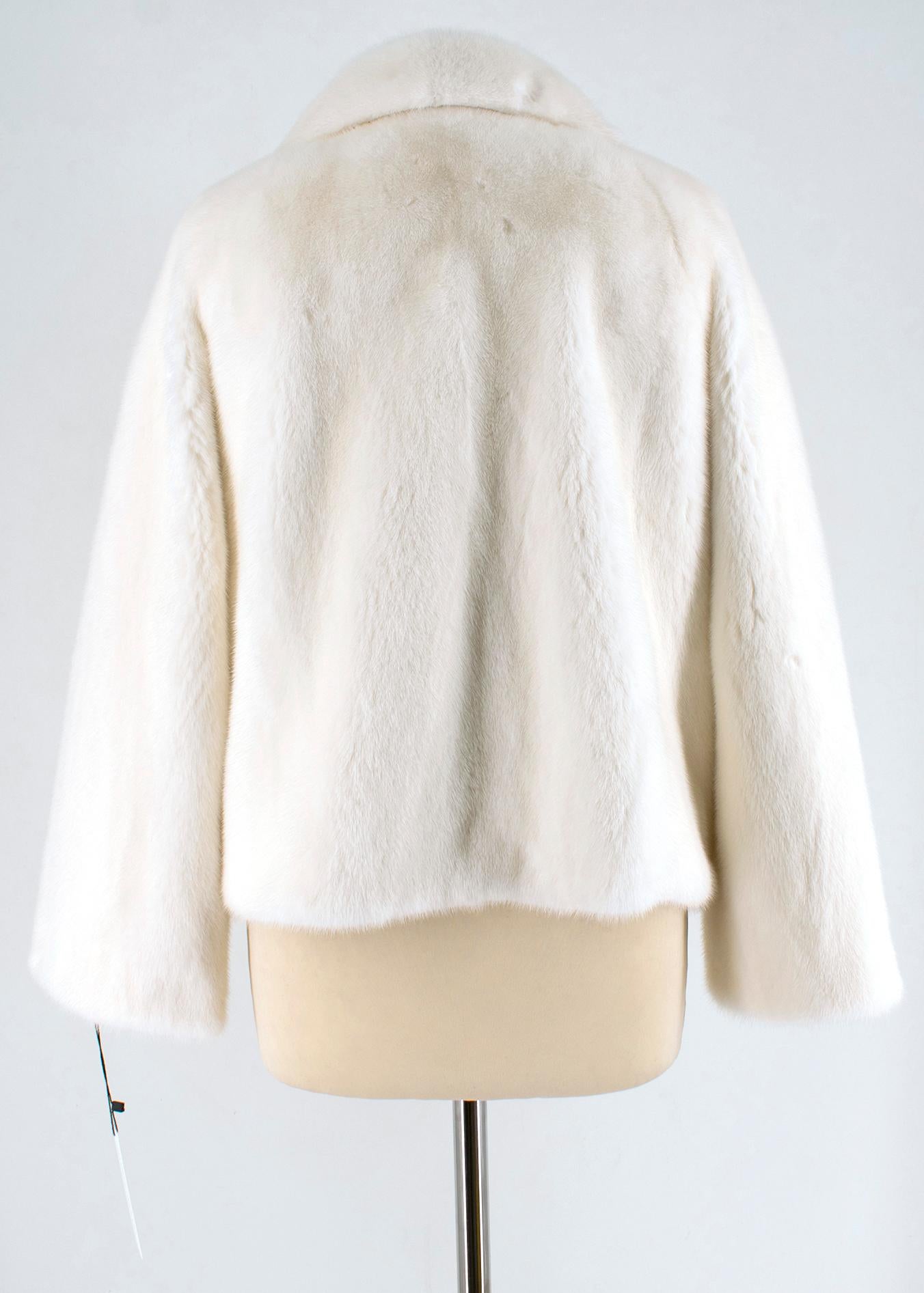 Beige Sonia Rykiel Mink Fur Tailored Jacket - Size US 6 For Sale