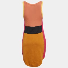 Sonia Rykiel - Mini robe sans manches en tricot côtelé multicolore XS