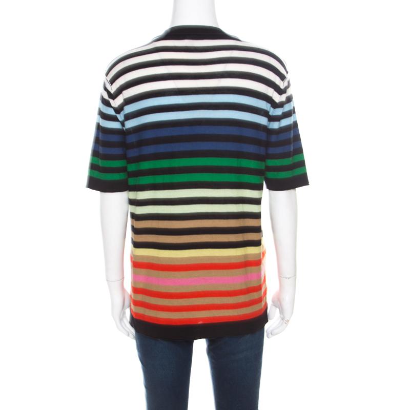 You must get your hands on this lovely creation from Sonia Rykiel. The top is made from quality fabrics and it has short sleeves, colourful stripes and strips of vinyl. It is perfect for long summer days.

Includes: The Luxury Closet Packaging

