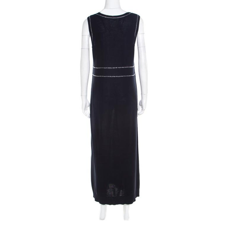 Sonia Rykiel Navy Blue Purl Knit Sleeveless Trompe L'oeil Diamant Maxi  Dress L at 1stDibs | doen sonia dress, doen vera tank, girbaud overalls
