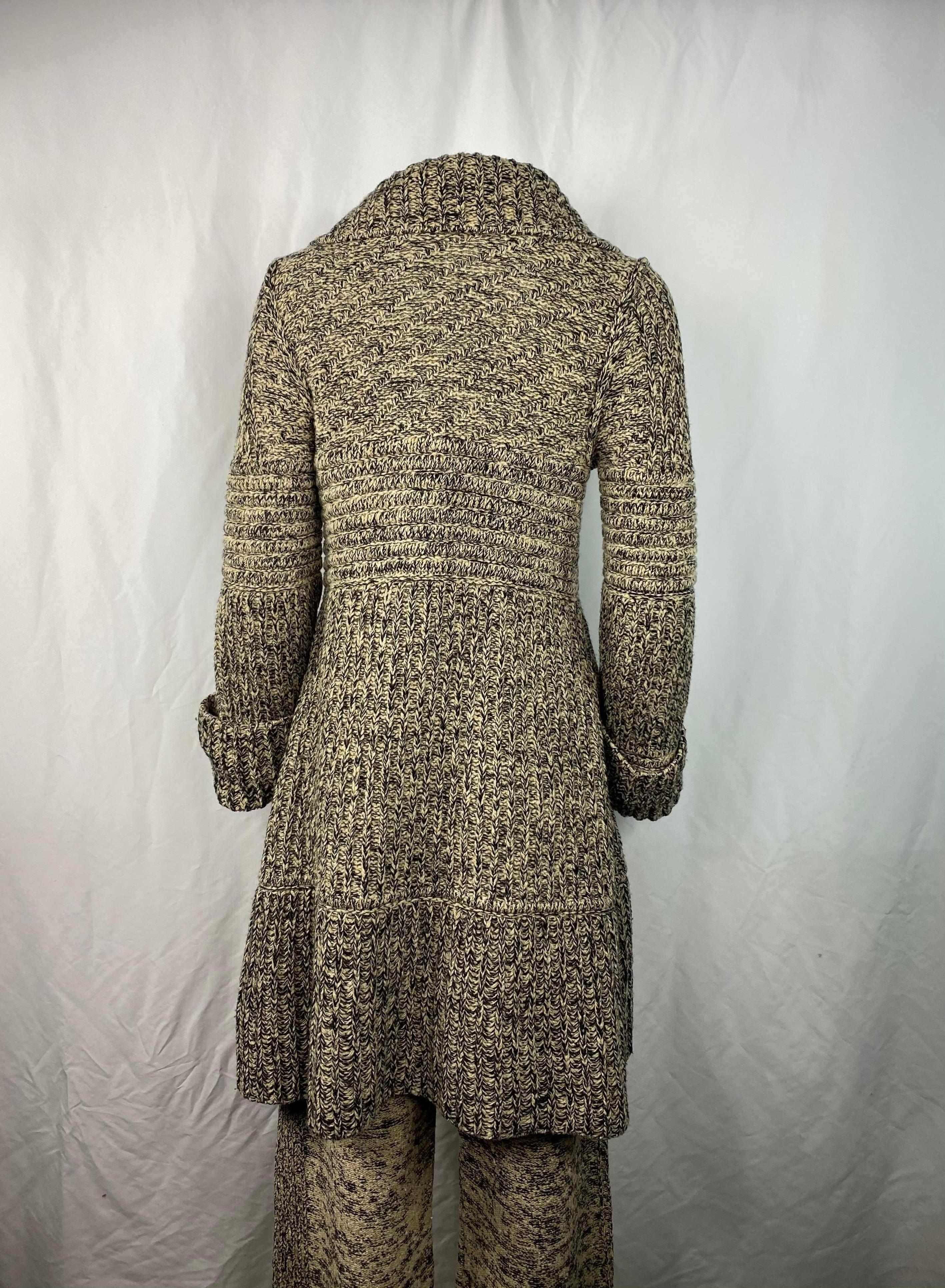 Conjunto de chaqueta y pantalón de punto marrón y negro Sonia Rykiel Paris 1