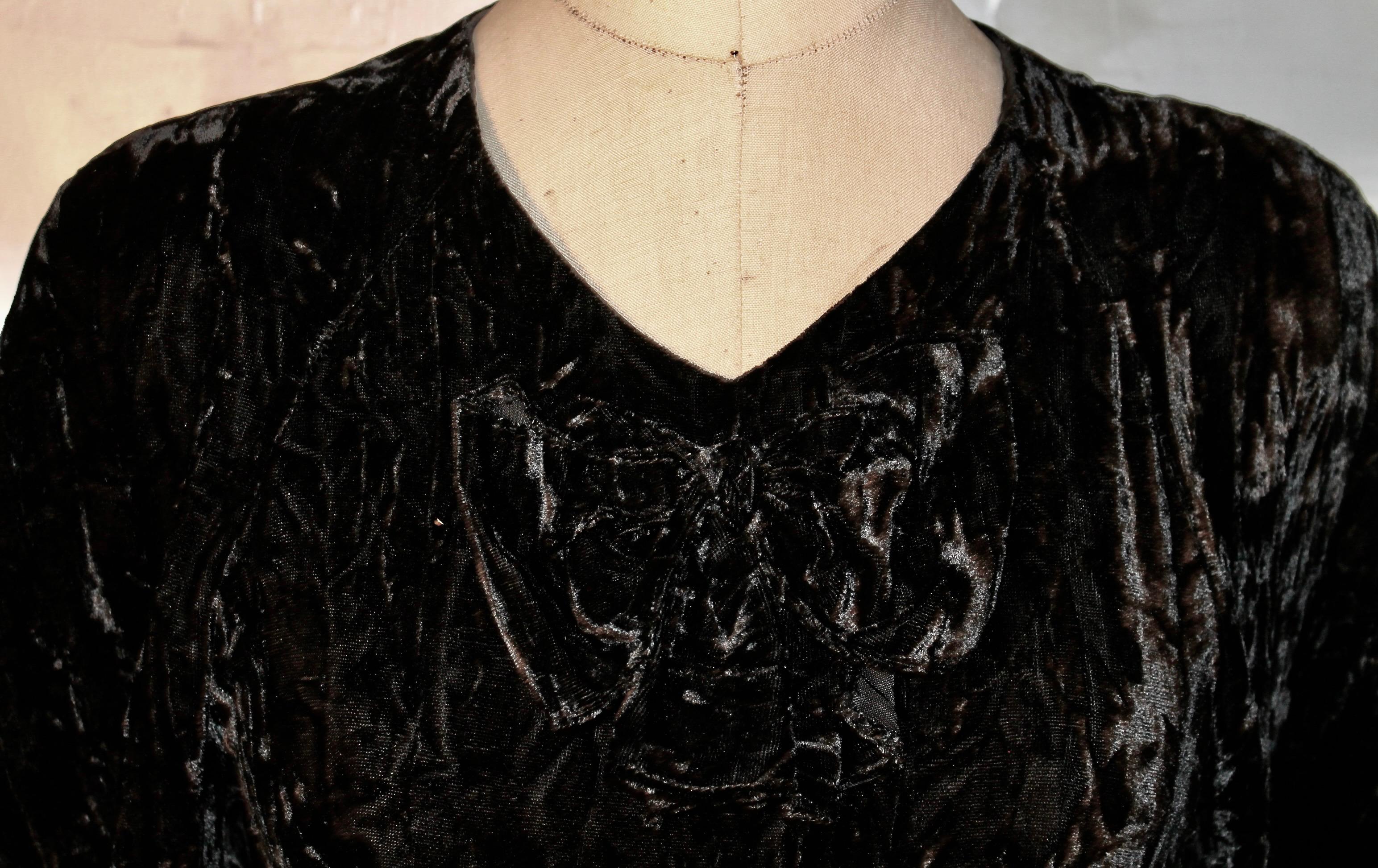 Sonia Rykiel Paris, Crushed Velvet Dress For Sale 3