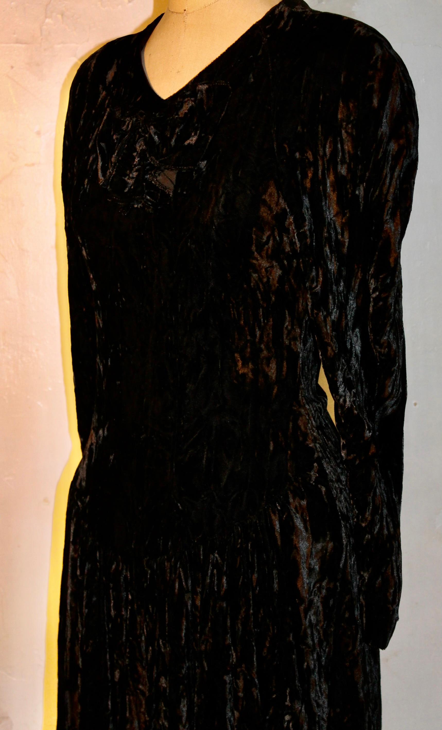 Sonia Rykiel Paris, Crushed Velvet Dress For Sale 5