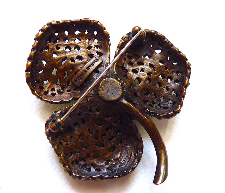 Broche Vintage Sonia Rykiel Strass Argenté - Élégant Accessoire De Mode Occasion