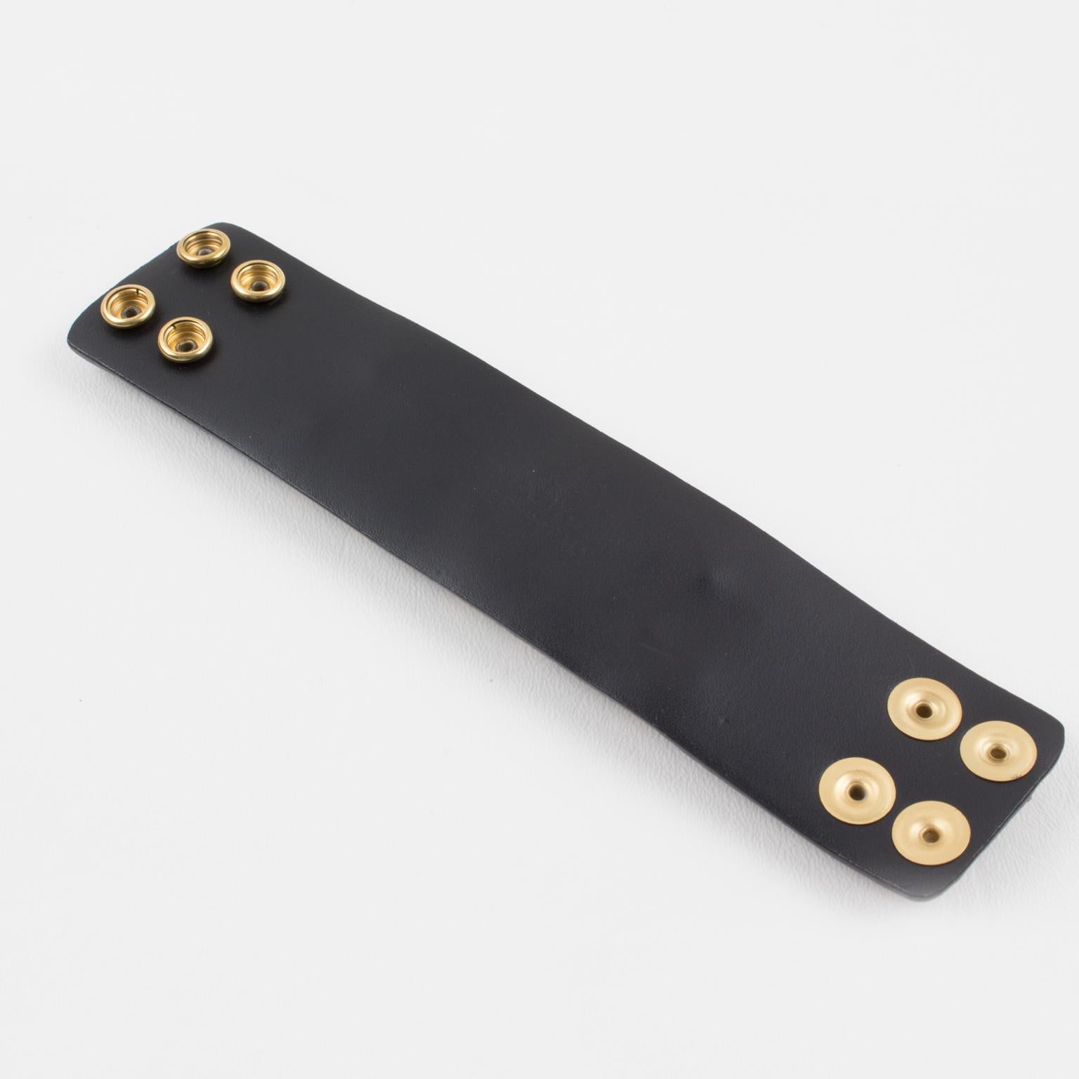 Sonia Rykiel Paris Pastel Jeweled and Gray Leather Belt Bracelet For Sale 4