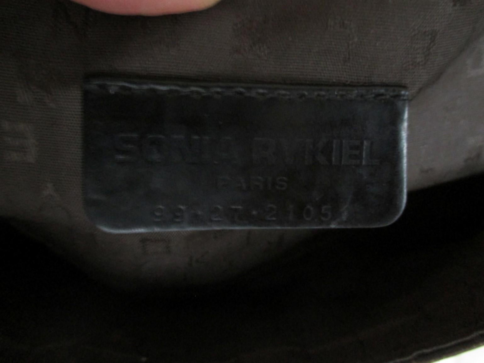 Sonia Rykiel Paris printed Embossed Leather Hand Bag In Good Condition For Sale In Amsterdam, NL