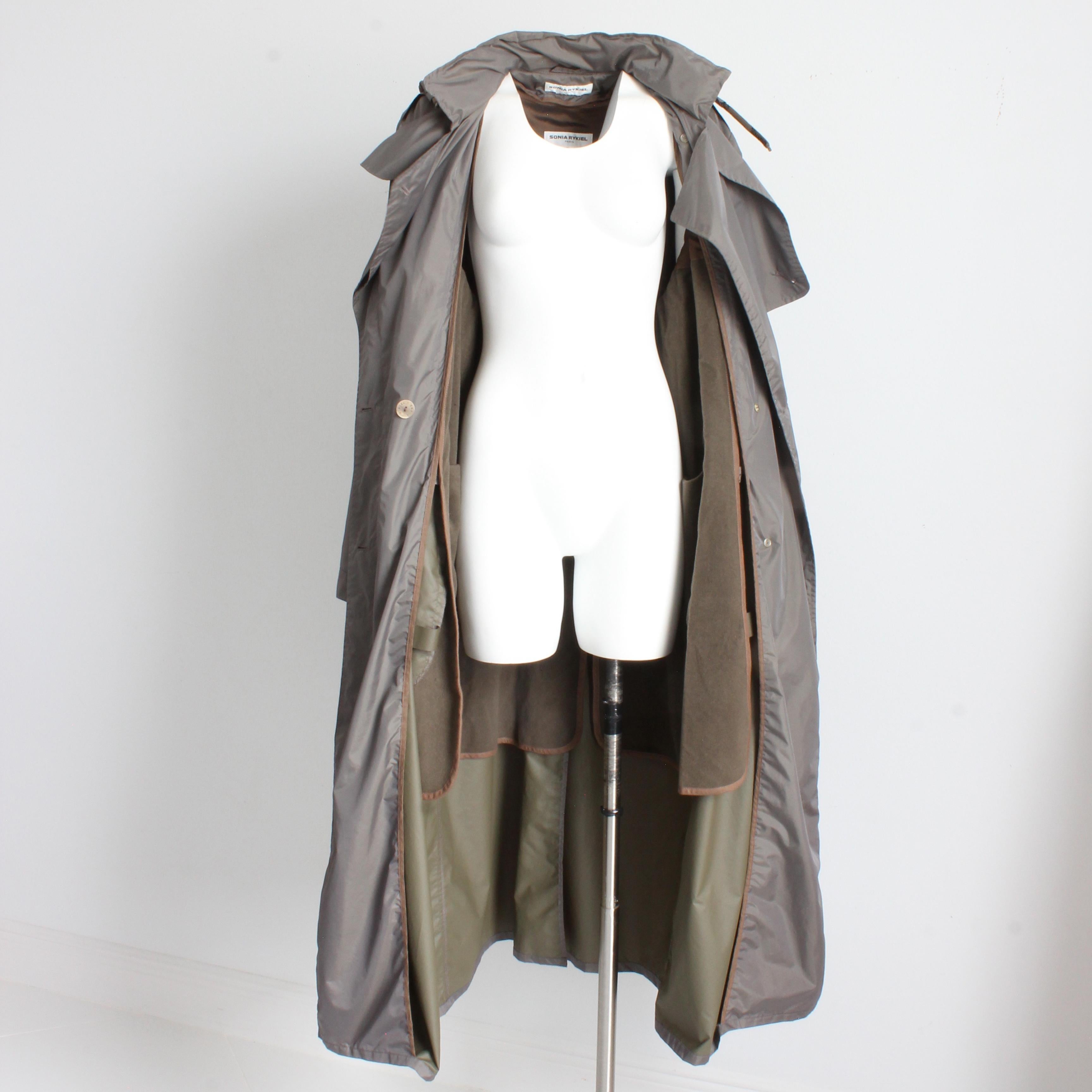 Sonia Rykiel Paris Rain Coat Trench Coat with Hood Lined Vintage 1990s  For Sale 6