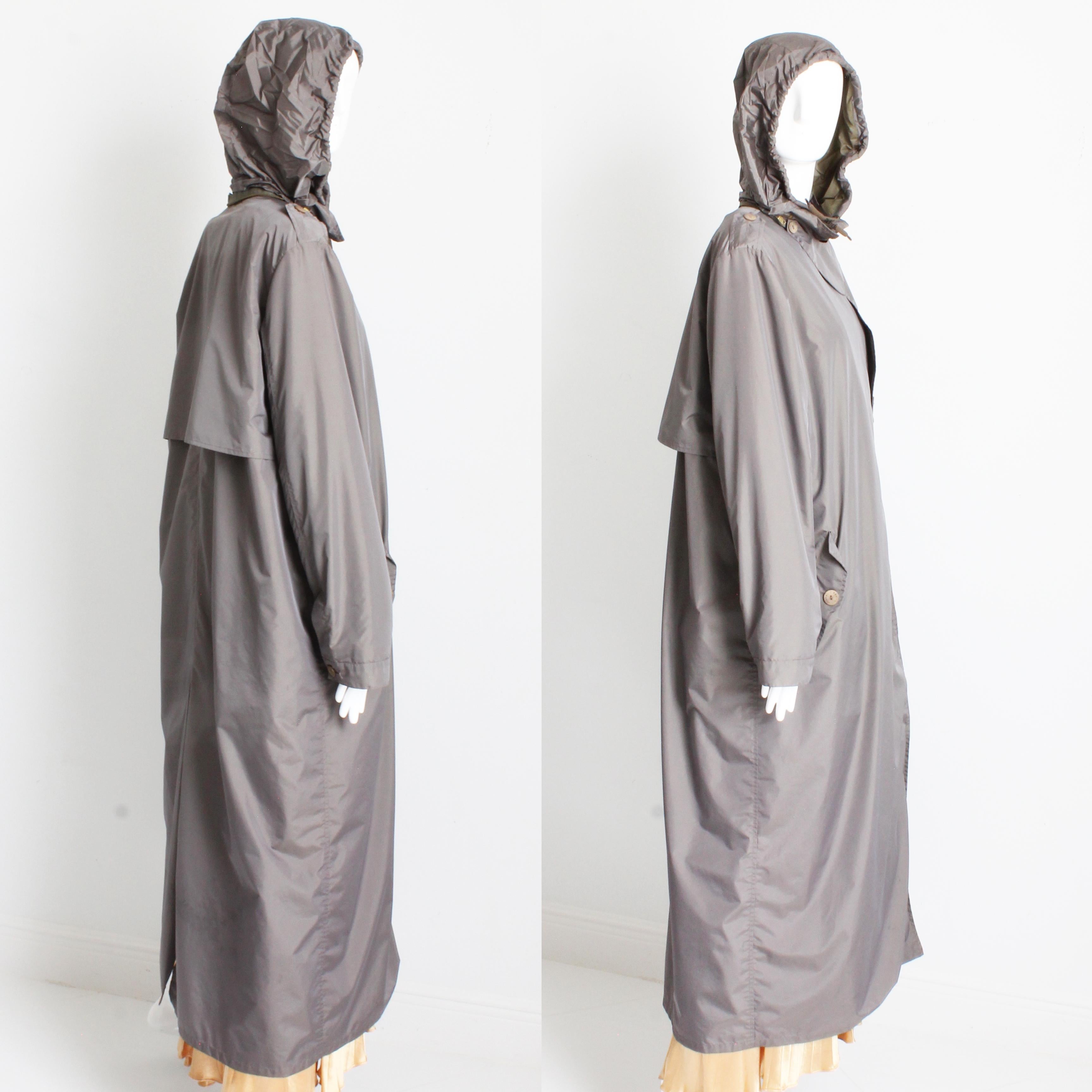Sonia Rykiel Paris Rain Coat Trench Coat with Hood Lined Vintage 1990s  For Sale 8