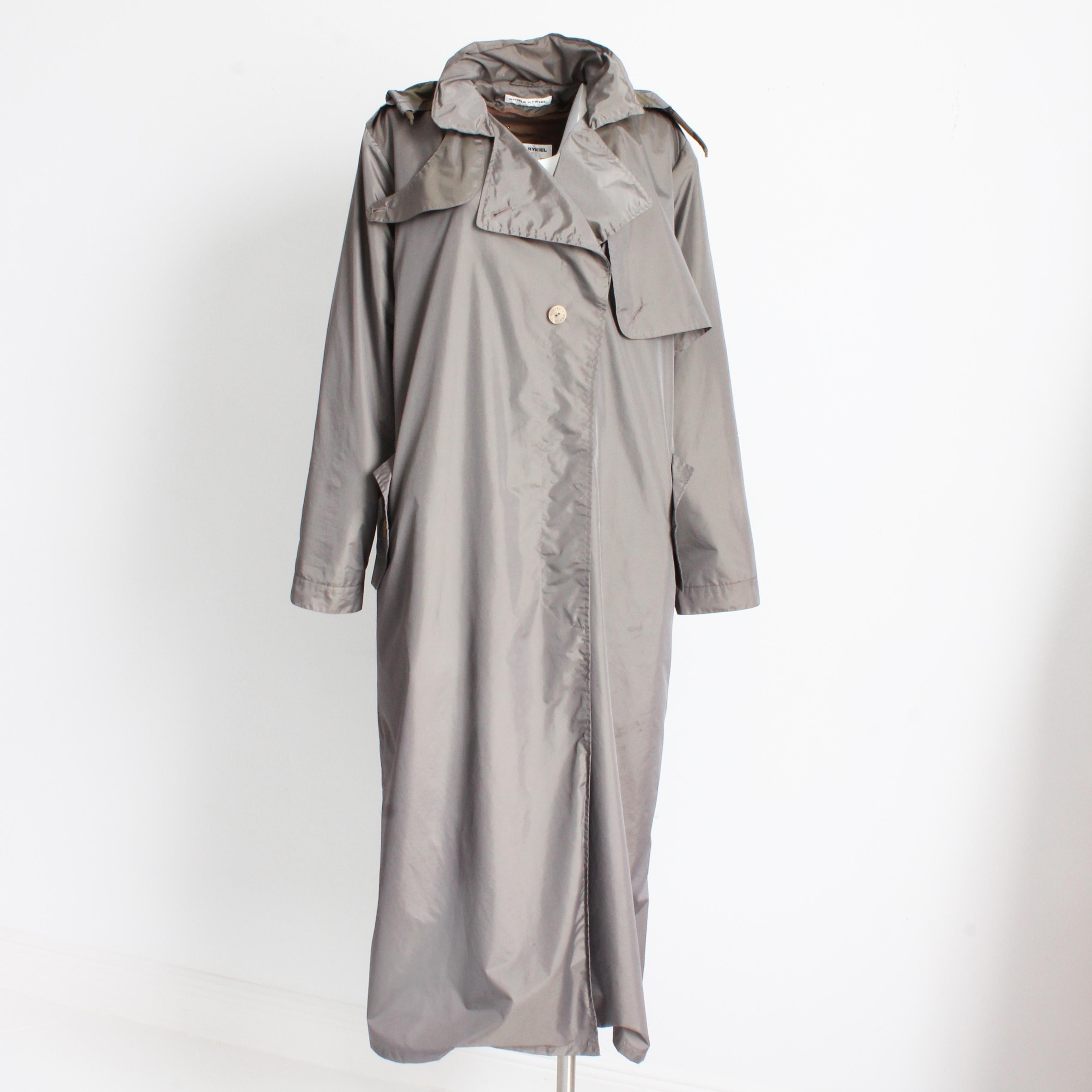 Sonia Rykiel Paris Rain Coat Trench Coat with Hood Lined Vintage 1990s  For Sale 5