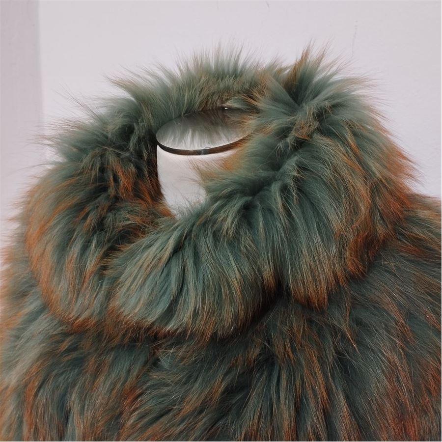 Brown Sonia Rykiel Paris renard bleu coat size M For Sale