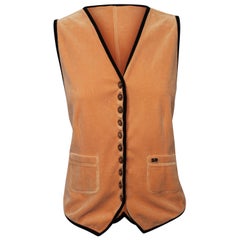 Sonia Rykiel Peach Velour Vest