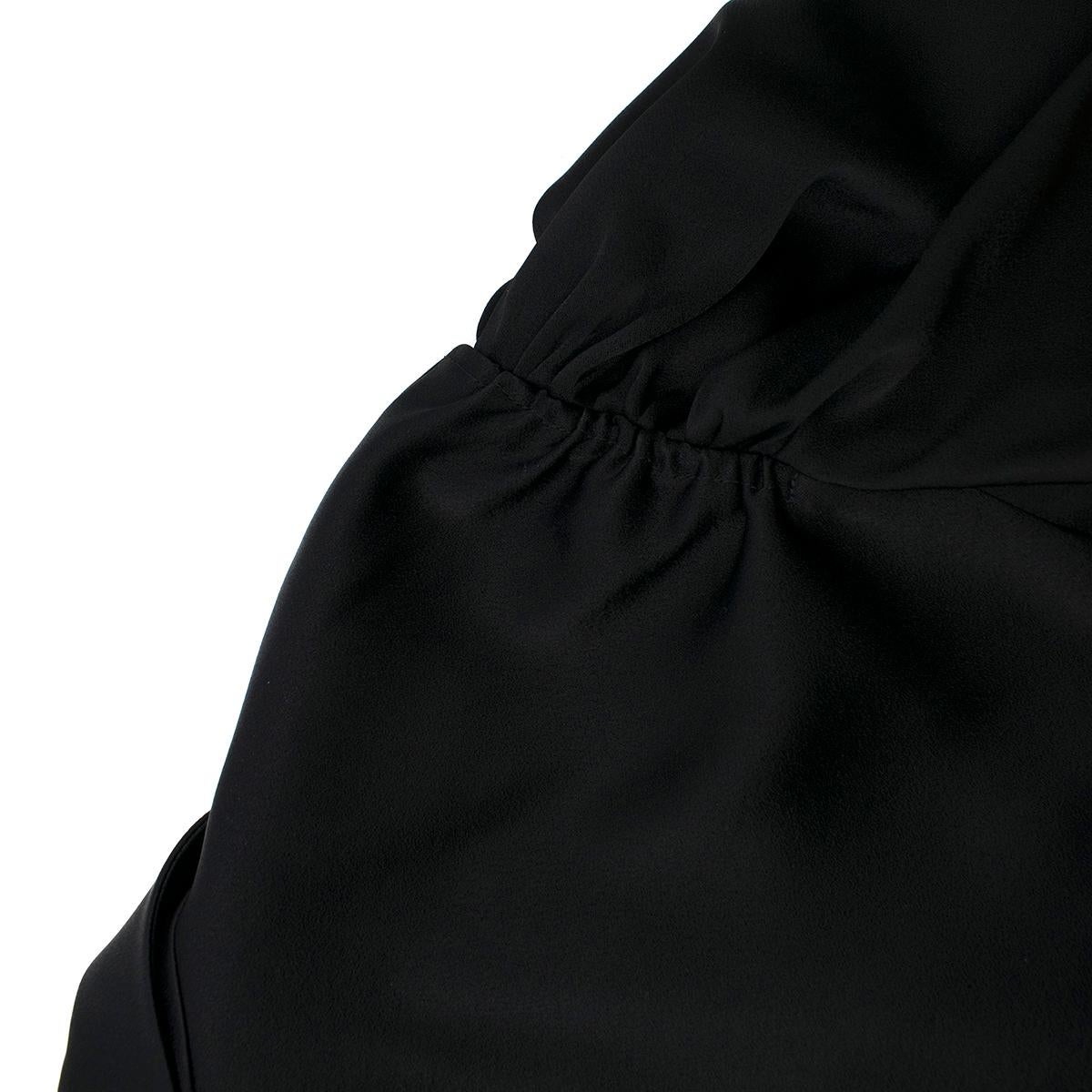 Sonia Rykiel puff-sleeved black satin blazer US 10 5