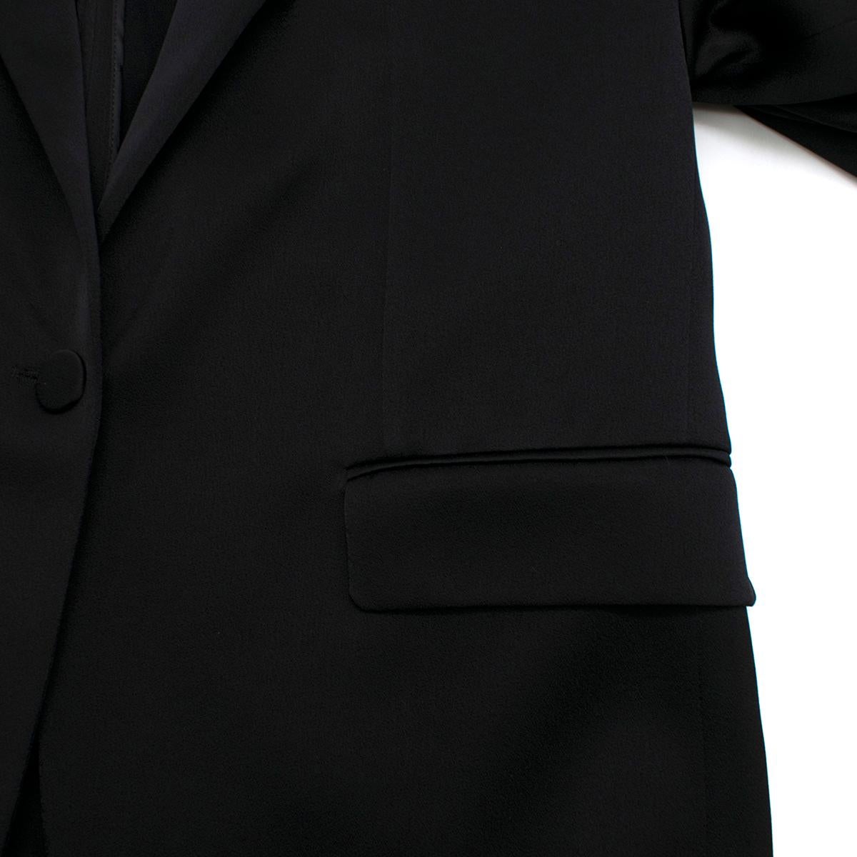 Sonia Rykiel puff-sleeved black satin blazer US 10 2