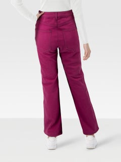 Sonia Rykiel, jeans dritti con orlo smerlato di colore viola, taglia S