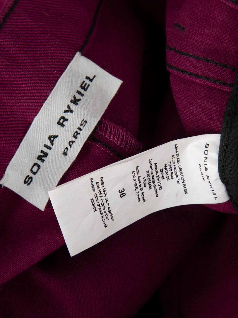 Sonia Rykiel Purple Straight Scalloped Hem Jeans Size S For Sale 1