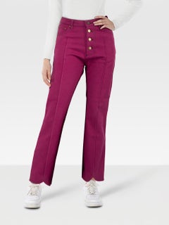 Sonia Rykiel Purple Straight Scalloped Hem Jeans Size S