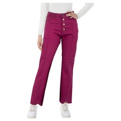 Sonia Rykiel Purple Straight Scalloped Hem Jeans Size S