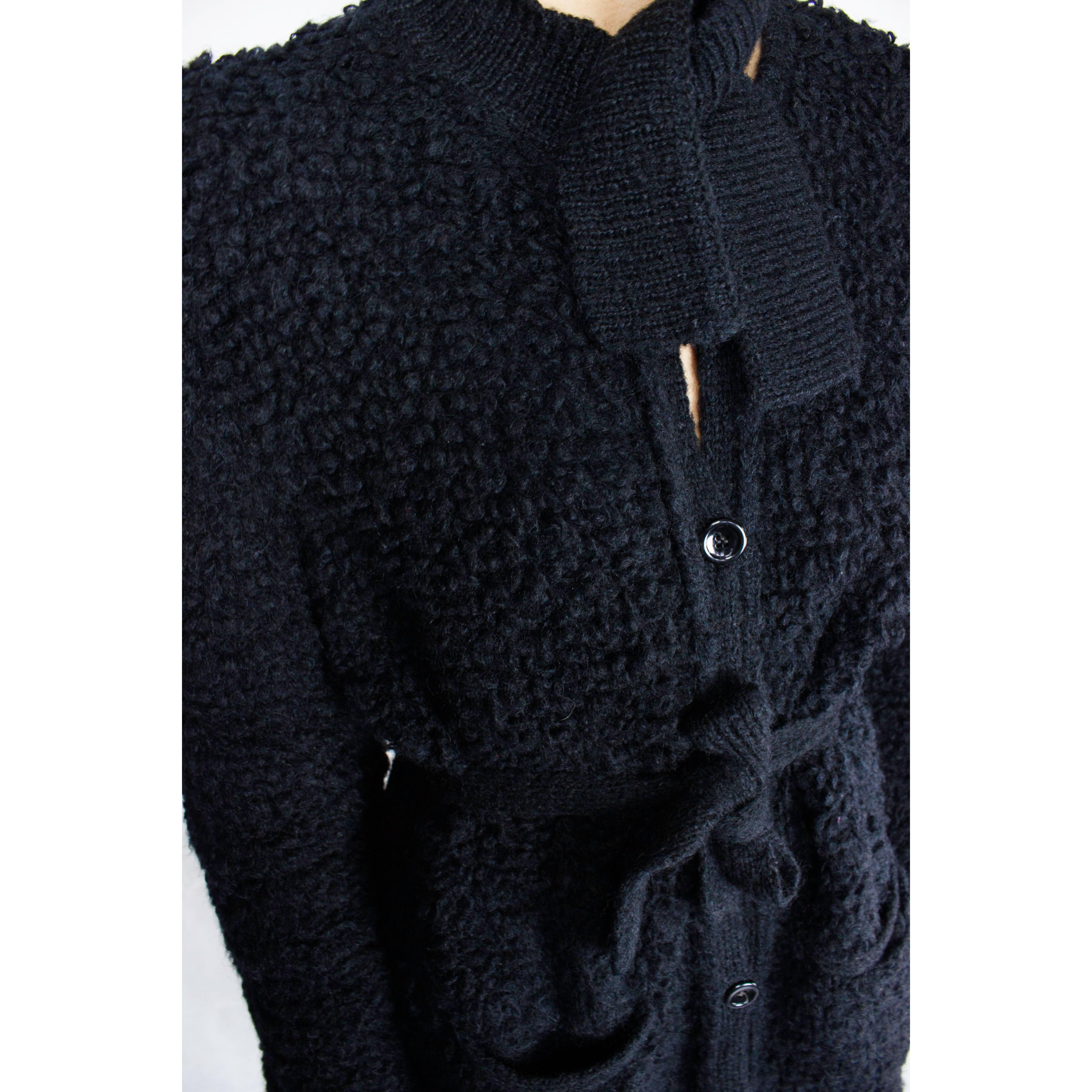 Sonia Rykiel  quintessentially French black knitted wool coat, circa 1960s For Sale 1
