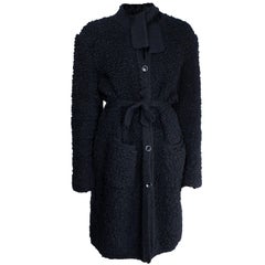 Retro  Sonia Rykiel  quintessentially French black knitted wool coat, circa 1960s