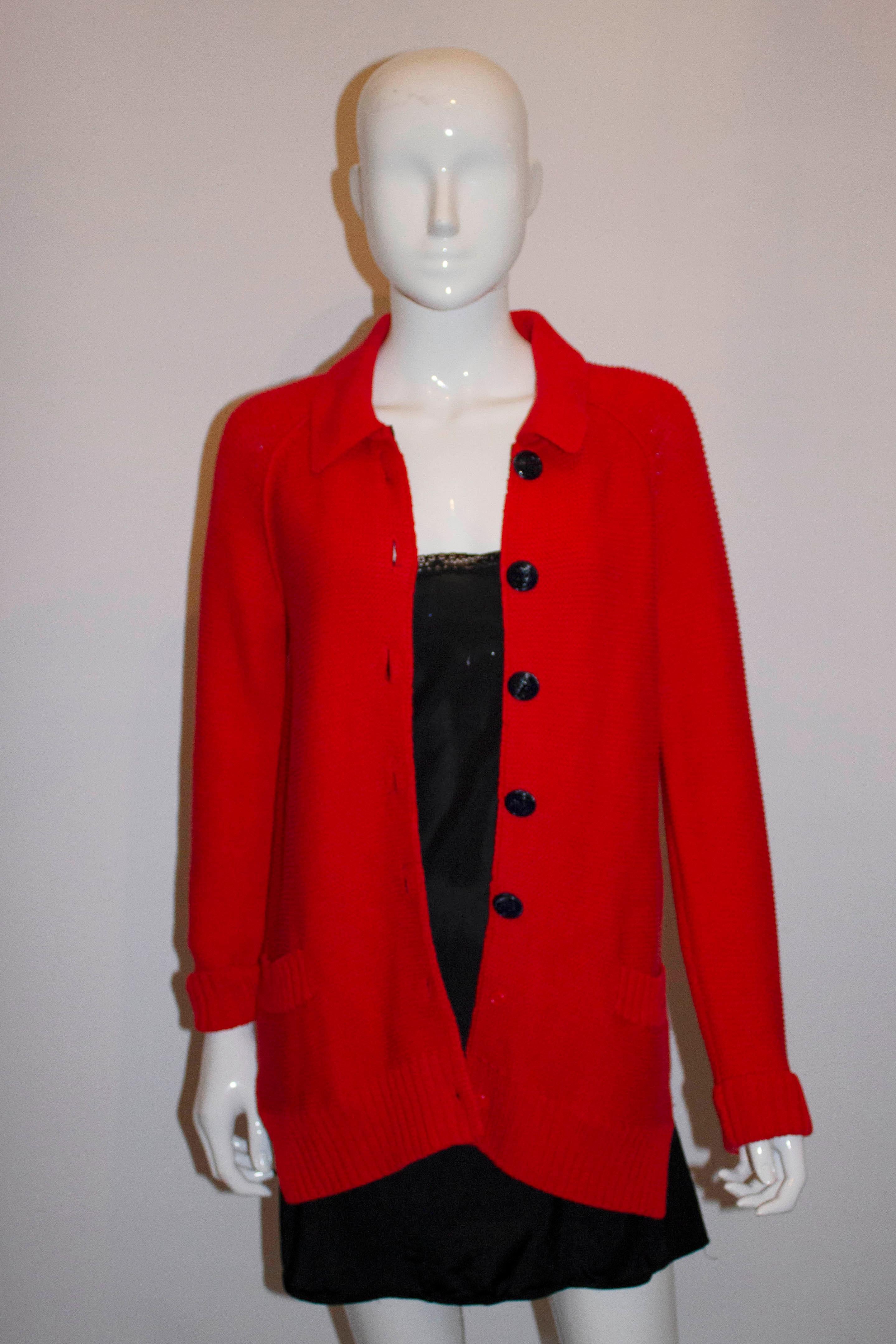Cardigan rouge Sonia Rykiel Pour femmes en vente