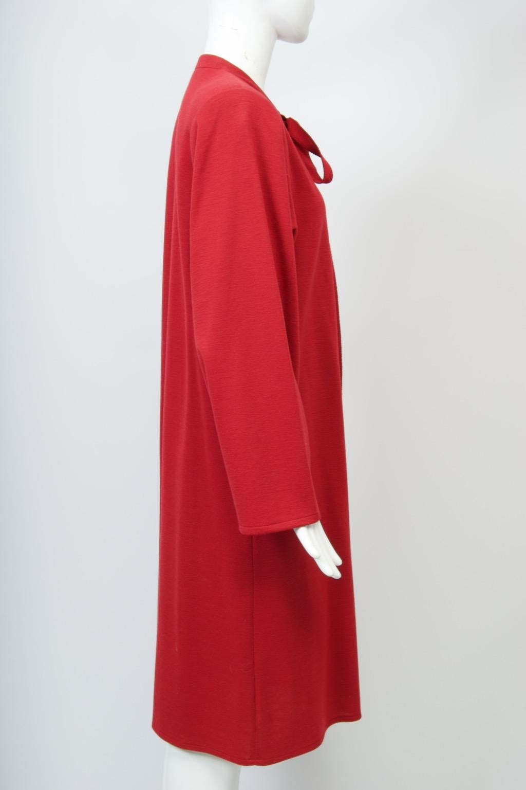 Sonia Rykiel Red Knit Coat/Dress In Excellent Condition For Sale In Alford, MA